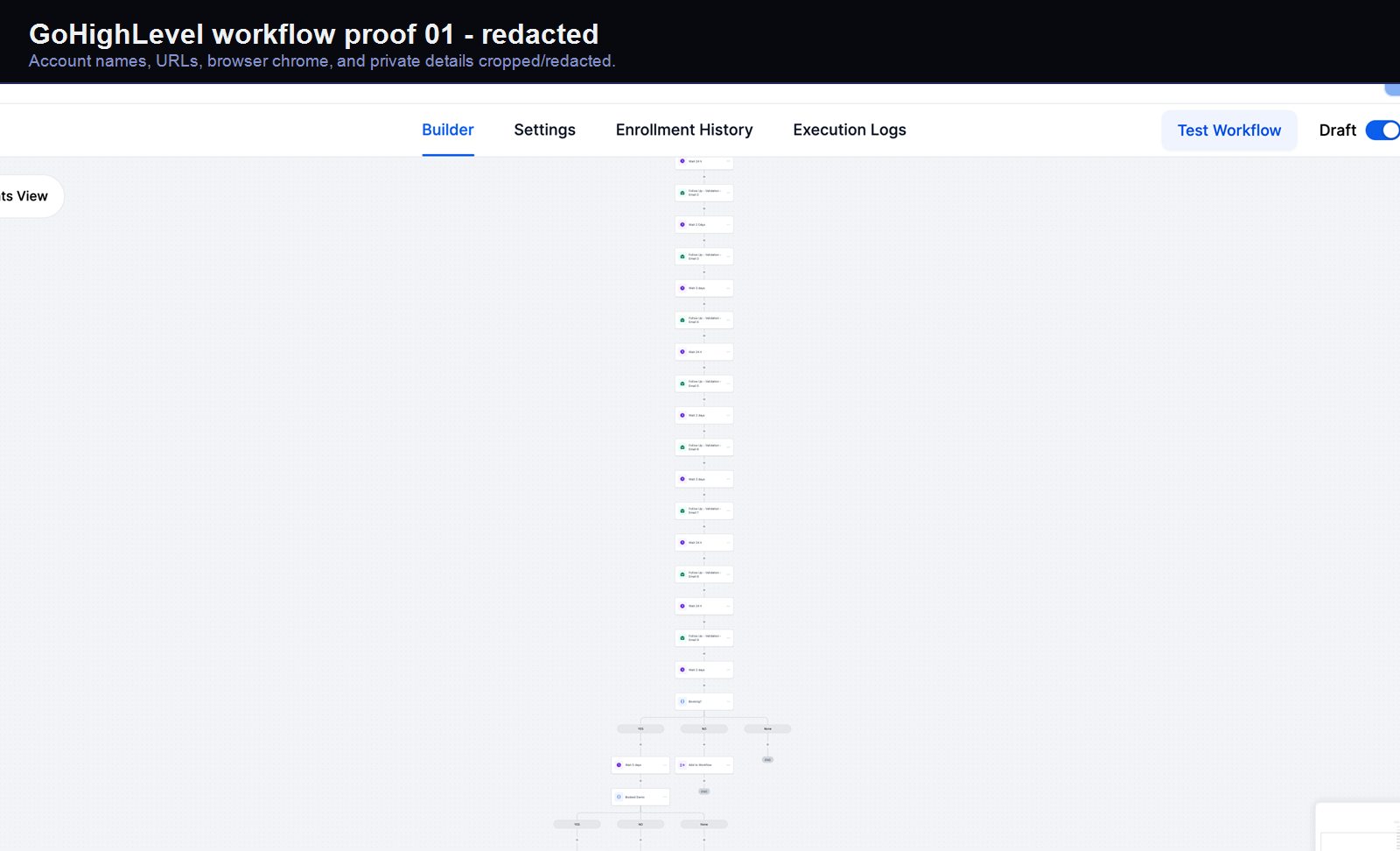 GoHighLevel qualification workflow screenshot 01