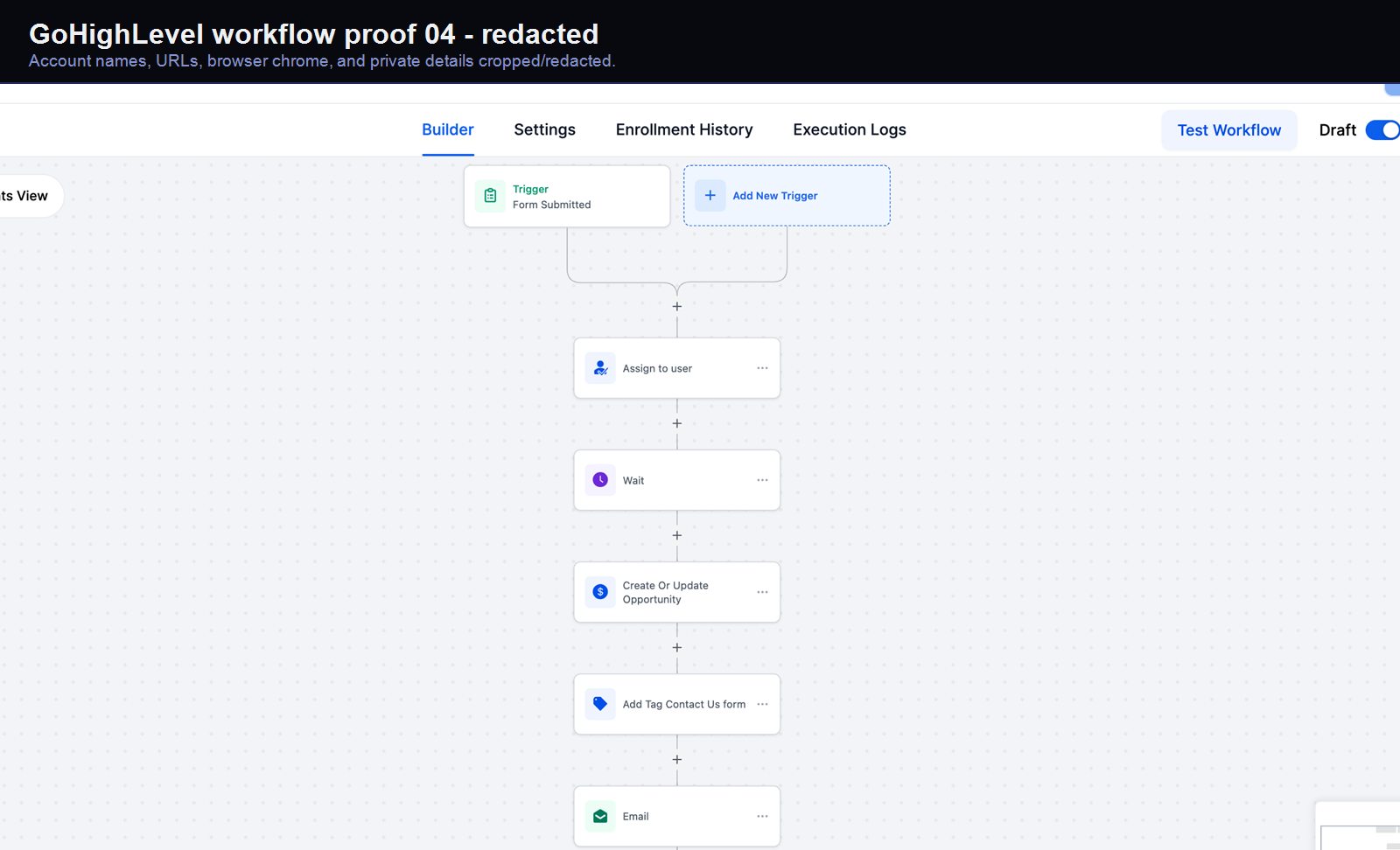 GoHighLevel lead-capture workflow screenshot 04