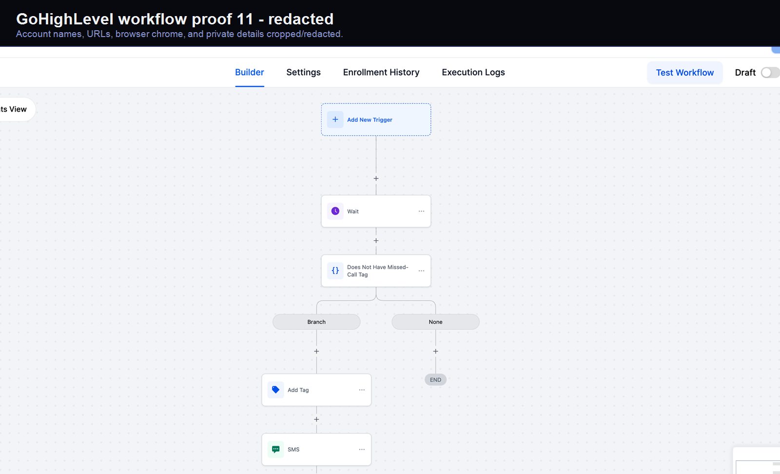 GoHighLevel lead-capture workflow screenshot 11