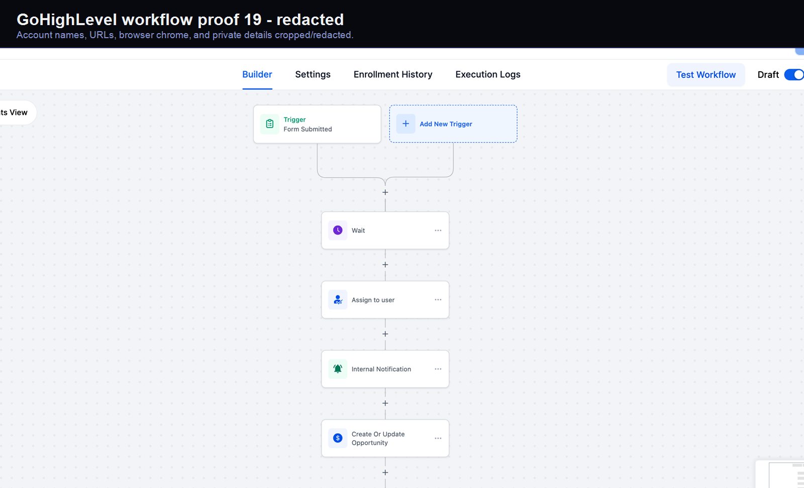 GoHighLevel integration workflow screenshot 19